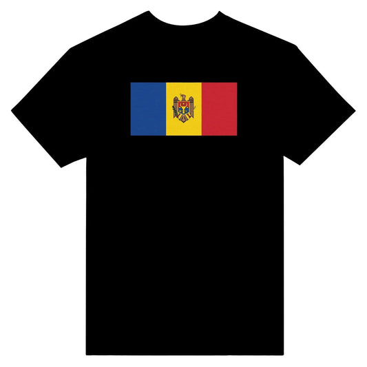 T-Shirt – Drapeau De La Moldavie – Brodé – Coton Mélangé