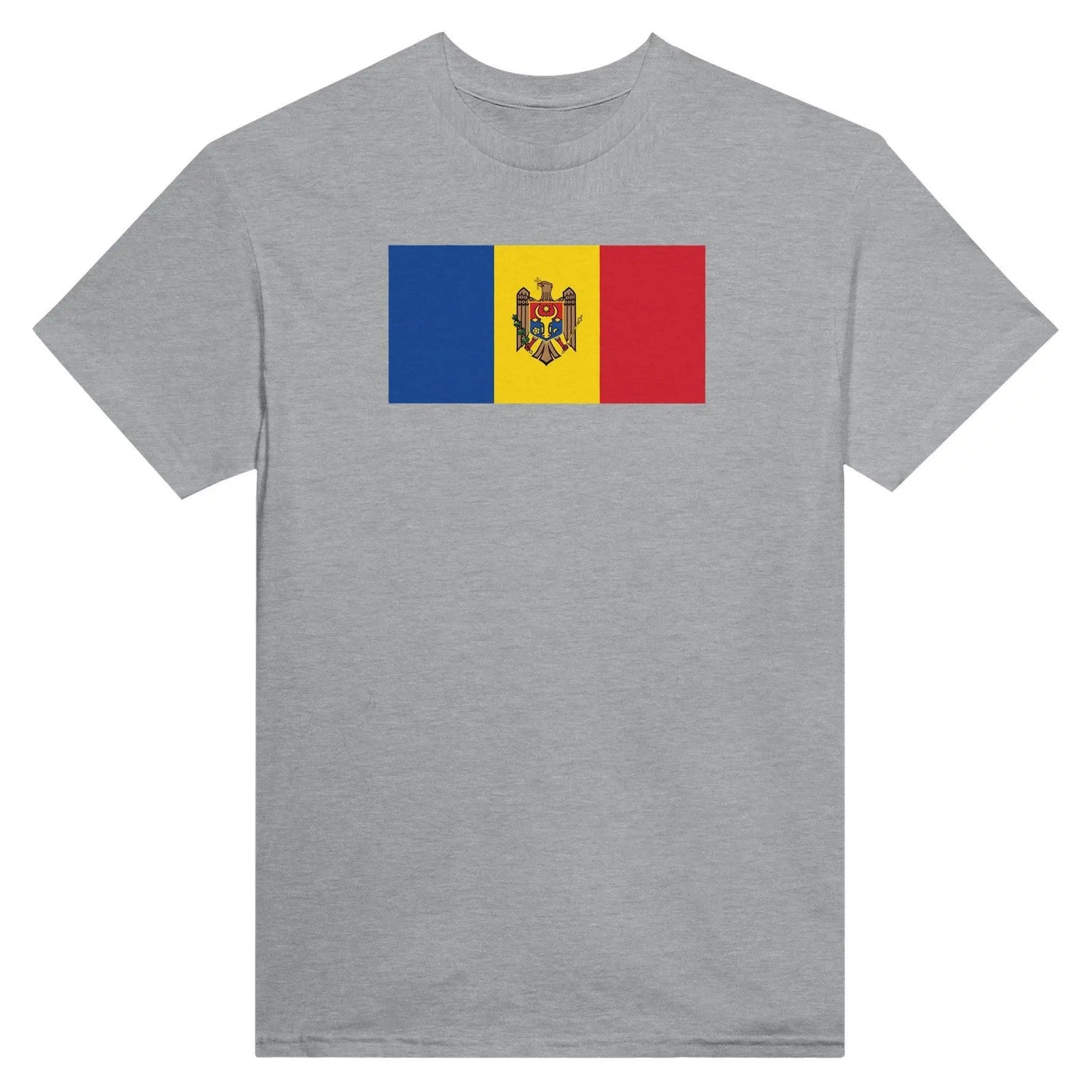 T-Shirt – Drapeau De La Moldavie – Brodé – Coton Mélangé