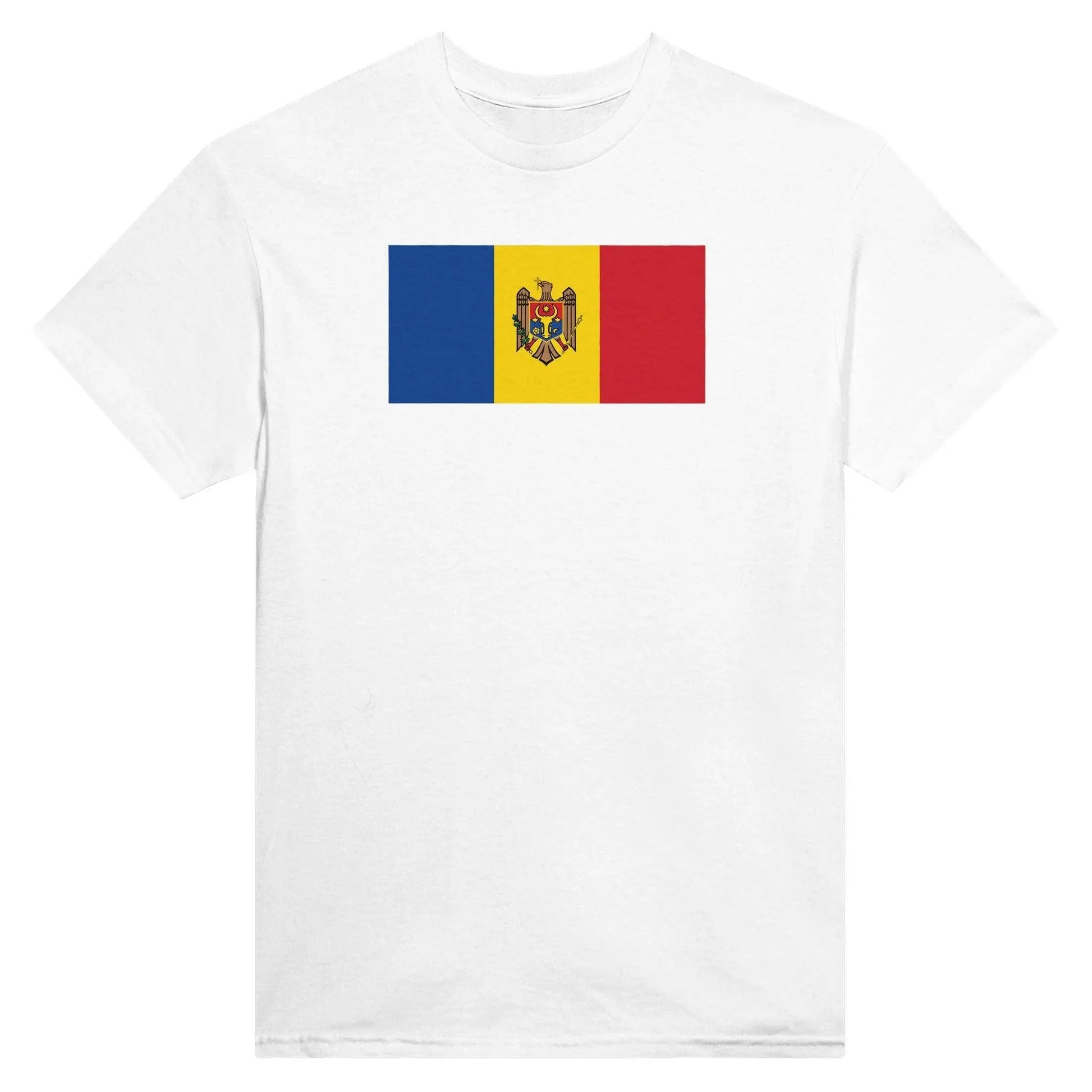 T-Shirt – Drapeau De La Moldavie – Brodé – Coton Mélangé