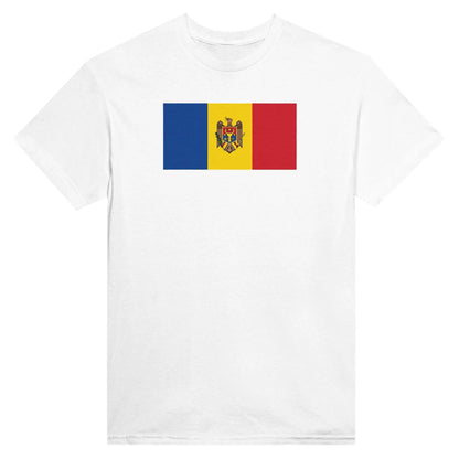 T-Shirt – Drapeau De La Moldavie – Brodé – Coton Mélangé