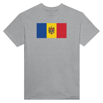 T-Shirt – Drapeau De La Moldavie – Brodé – Coton Mélangé