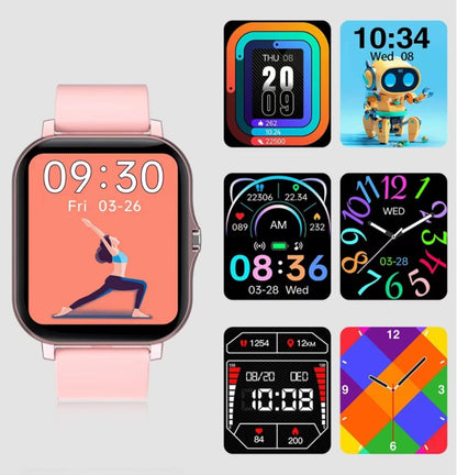 Smart Fitness Tracker Watch for Android/Ios - IP68 Waterproof, Heart Rate/Blood Oxygen/Sleep Monitoring, 8 Sports Modes, Breath Training, Weather Updates - 1.69-Inch Display for Men and Women