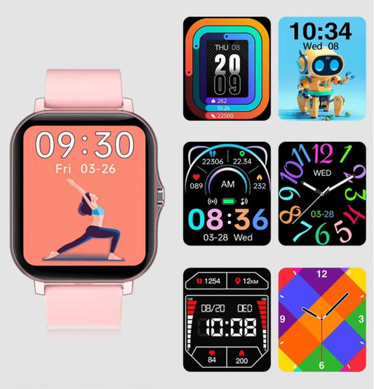 Smart Fitness Tracker Watch for Android/Ios - IP68 Waterproof, Heart Rate/Blood Oxygen/Sleep Monitoring, 8 Sports Modes, Breath Training, Weather Updates - 1.69-Inch Display for Men and Women