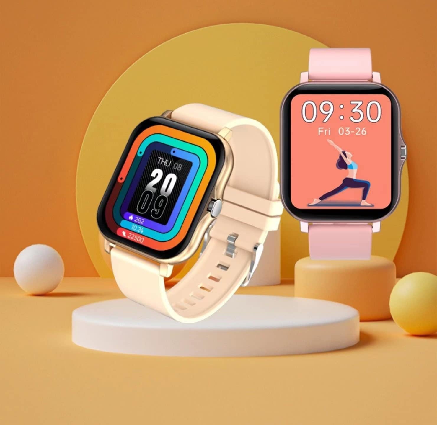 Smart Fitness Tracker Watch for Android/Ios - IP68 Waterproof, Heart Rate/Blood Oxygen/Sleep Monitoring, 8 Sports Modes, Breath Training, Weather Updates - 1.69-Inch Display for Men and Women